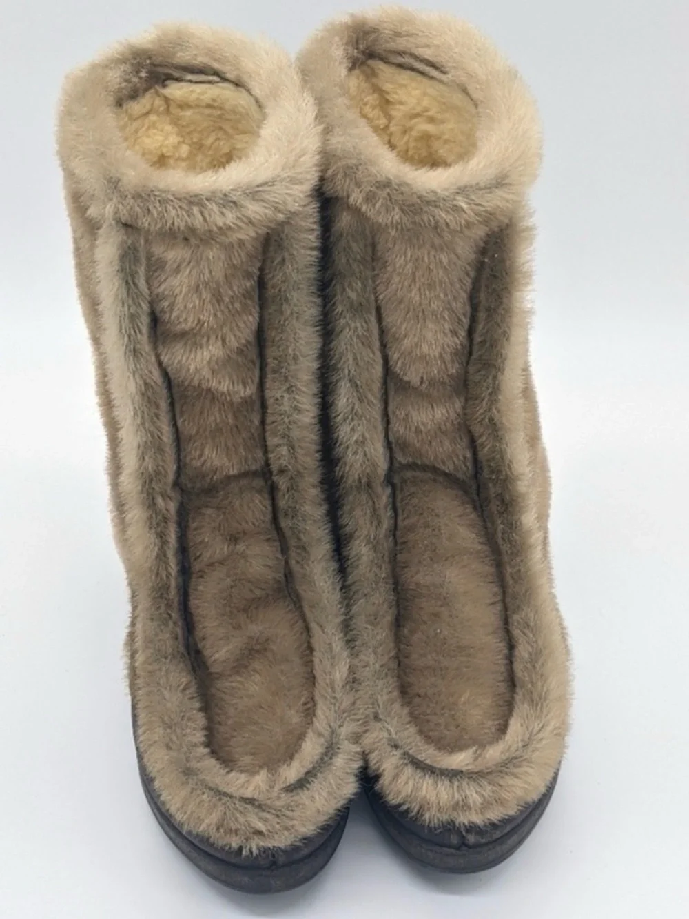 Vintage 1960’s Snowland Mohair Fur Shearling Fleece Snow Bunny Winter Boots